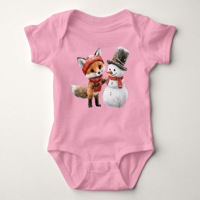 Body Para Bebê Baby Fox e Snowman (Frente)