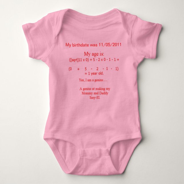 BODY PARA BEBÊ BABY GENIUS ONESY (Frente)