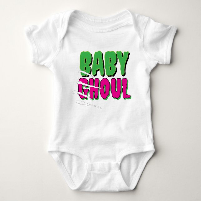 Body Para Bebê Baby Ghoul Funky Engraçado Ghoulish Bonito (Frente)