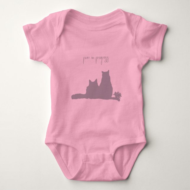 Body Para Bebê Baby Girl Bodysuit with Cat Design (Frente)