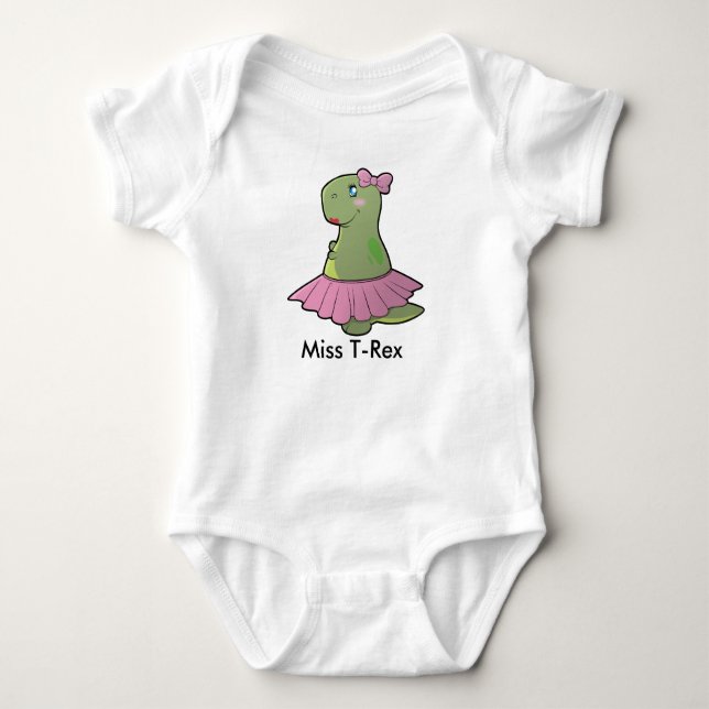 Body Para Bebê Baby Girl Dinosaur Miss T-Rex Bodycase (Frente)