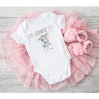 Baby Girl First Birthday Name Elephant Cute One  