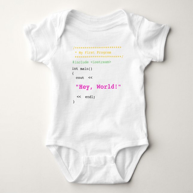Body Para Bebê Baby Girl First C++ Program (Frente)