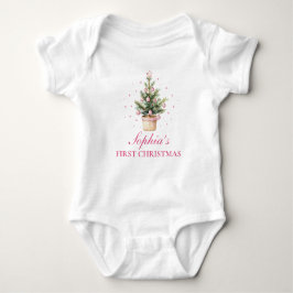 Body Para Bebê Baby Girl First Christmas Tree