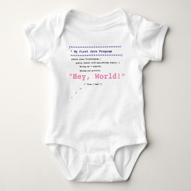 Body Para Bebê Baby Girl First Java Program (Frente)