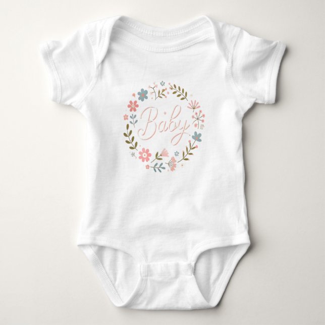 Body Para Bebê Baby Girl - Floral "Baby Design" (Frente)