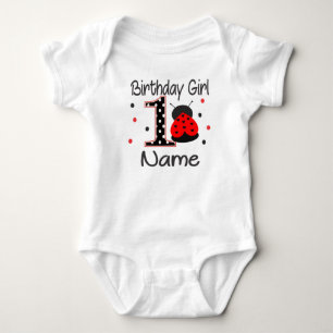 Body Para Bebê Baby Girl Ladybug primeiro aniversario Bodyfato - 