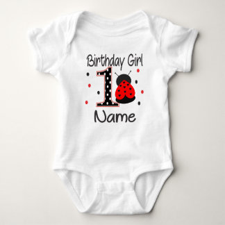 Body Para Bebê Baby Girl Ladybug primeiro aniversario Bodyfato - 