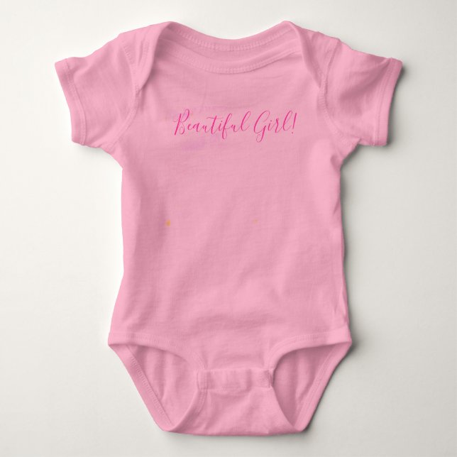 Body Para Bebê Baby Girl Pink Watercolor Chá de fraldas (Frente)