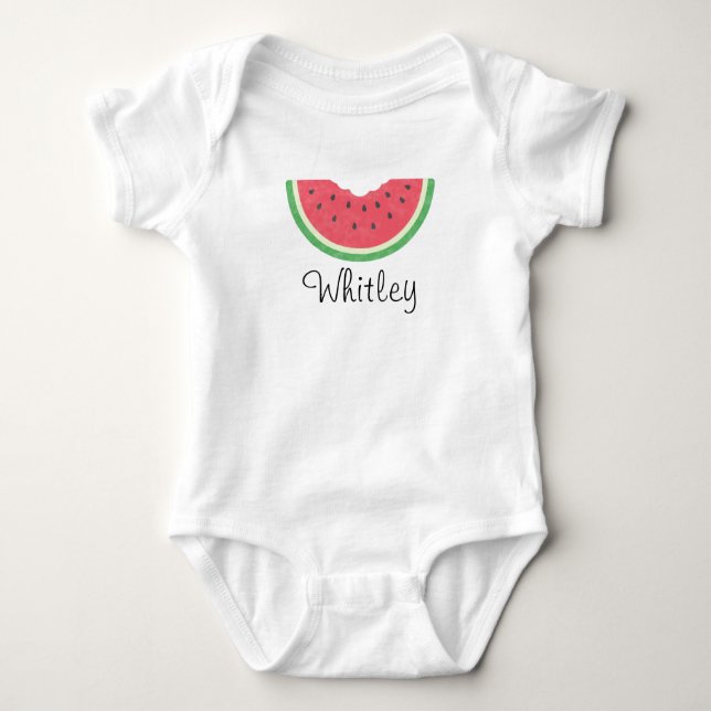 Body Para Bebê Baby Girls Watercolor Melancia (Frente)