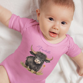 Body Para Bebê Baby Highland Cow Girl