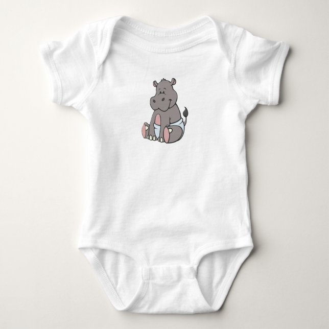 Body Para Bebê Baby Hippo Personalizável (Frente)
