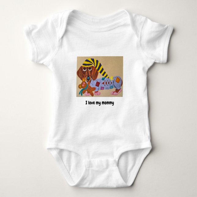 Body Para Bebê Baby I Love My Mommy Doggie Bodysuit (Frente)