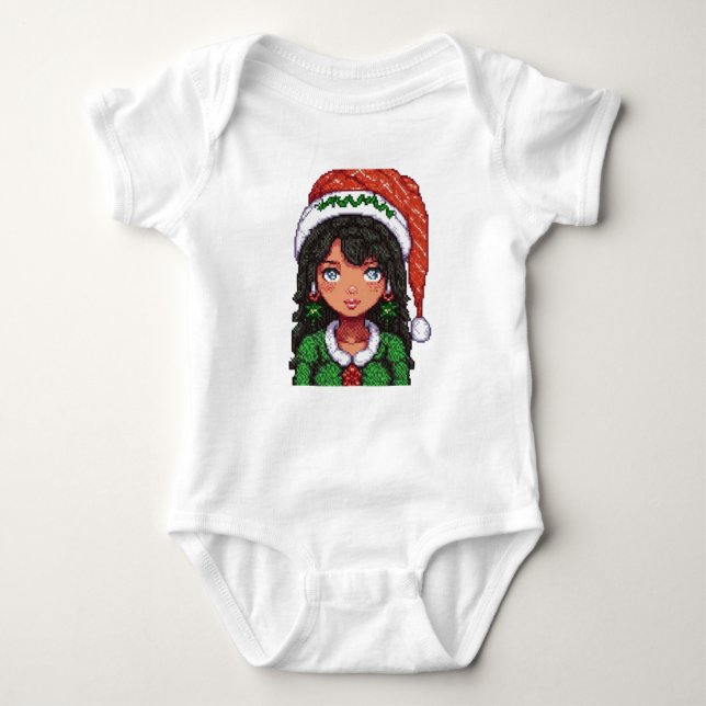 Body Para Bebê Baby jersey design de Natal (Frente)