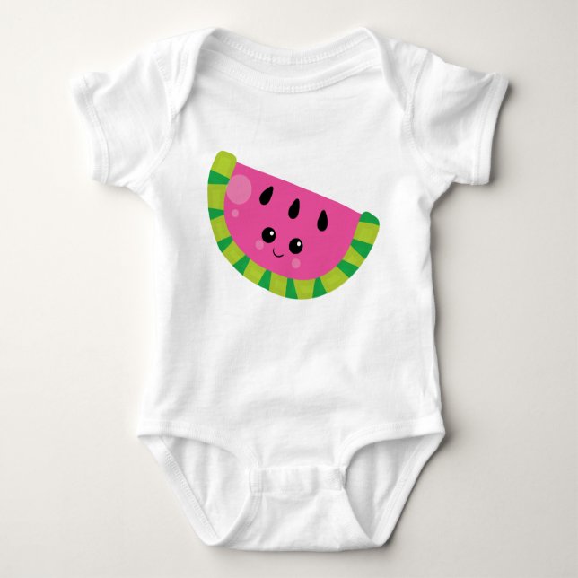 Body Para Bebê Baby Kawaii Watermelon Summer Fruta Grily (Frente)