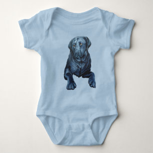 Body Para Bebê Baby Labrador Bodyfit Blue Dog Art Bebê presentes