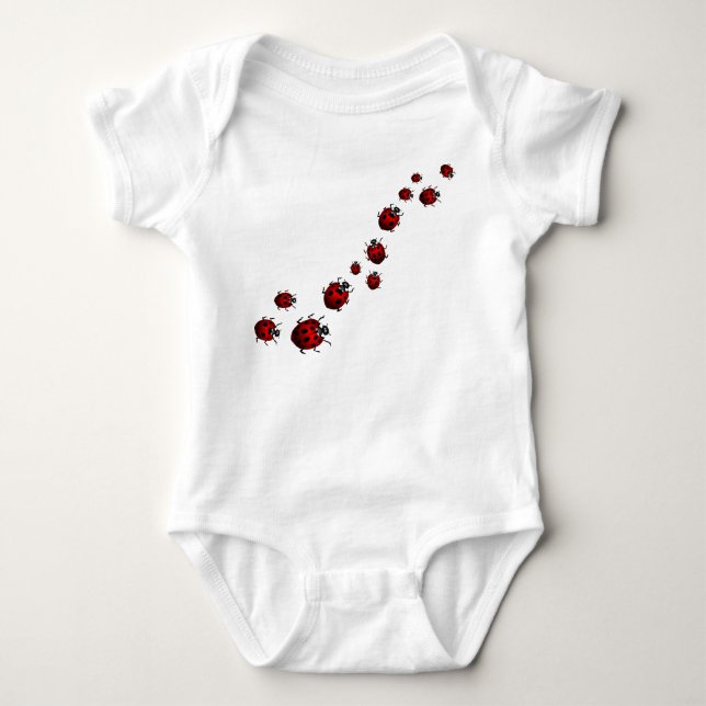 Body Para Bebê Baby Ladybug Shirt Orgânico Roupa De Escada De Esc (Frente)