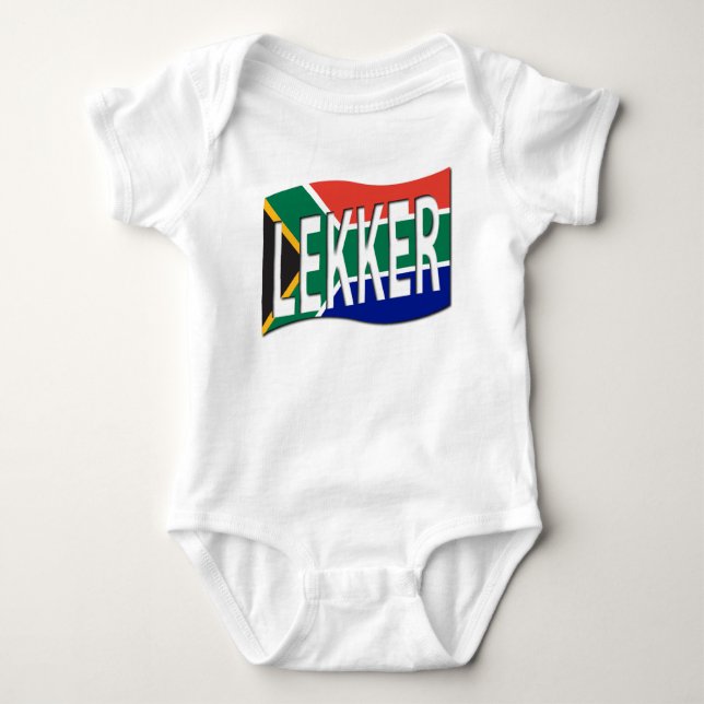 Body Para Bebê Baby Lekker South African 1-Piece in White (Frente)