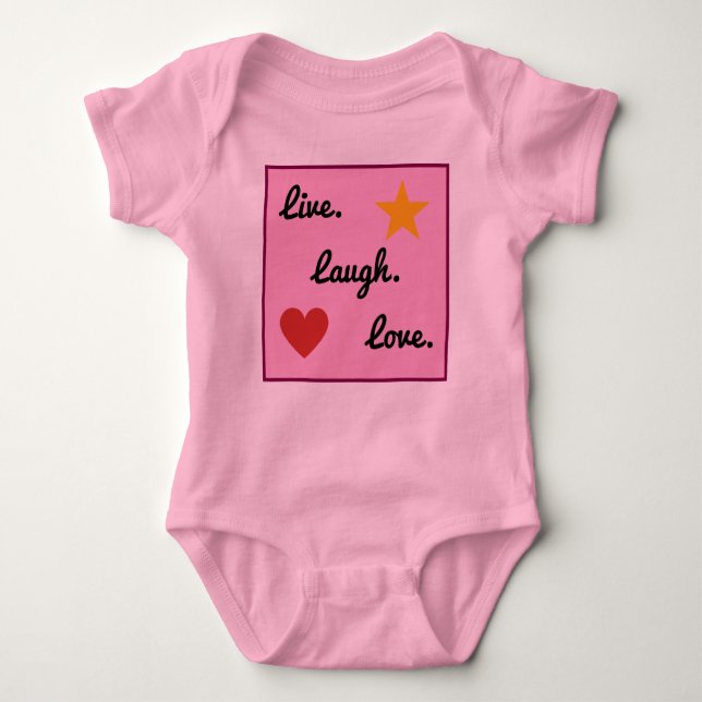 Body Para Bebê Baby Live Laugh Love Onsie (Frente)
