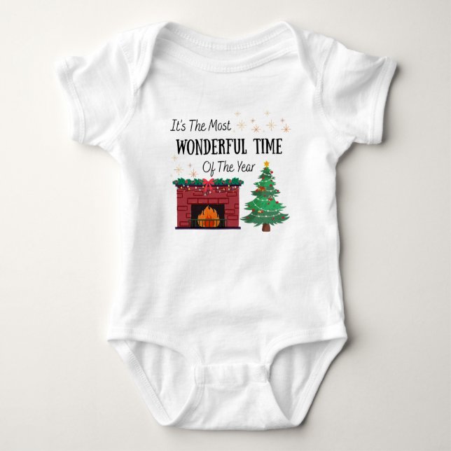 Body Para Bebê Baby Most Wonderful Time of The Year One Piece  (Frente)
