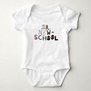 Body Para Bebê Baby Mr. New-School Font Jersey Bodysuit
