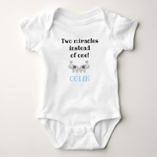 Body Para Bebê Baby Onepiece w Cute Slogan, Elephants, Twins