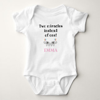 Body Para Bebê Baby Onepiece w Cute Slogan, Elephants, Twins
