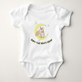 Body Para Bebê Baby Owl Won't Sleep T-Shirt