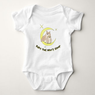 Body Para Bebê Baby Owl Won't Sleep T-Shirt
