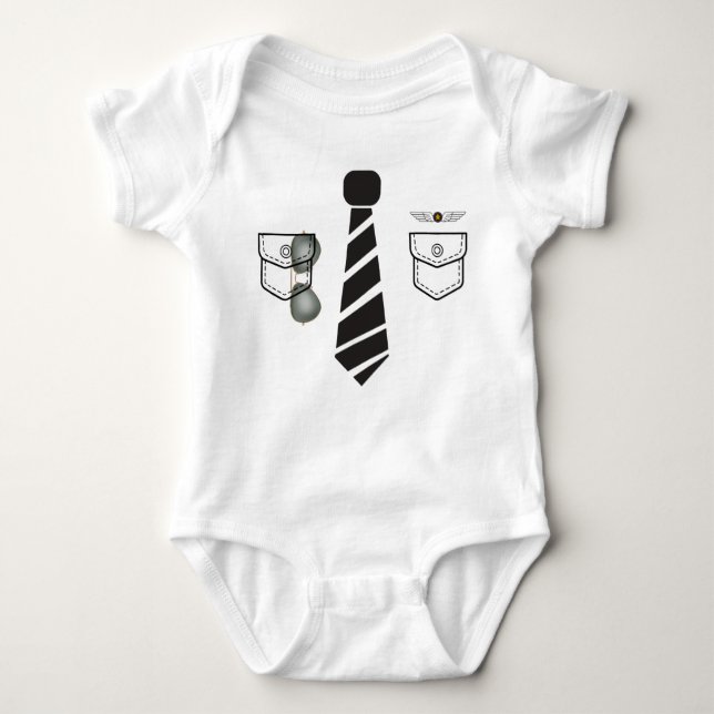 Body Para Bebê Baby Pilot Uniform Bodyfatos Unisex (Frente)