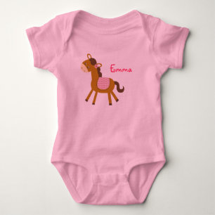 Body Para Bebê Baby Pony Horse Personalizado Baby Creeper T-Shirt