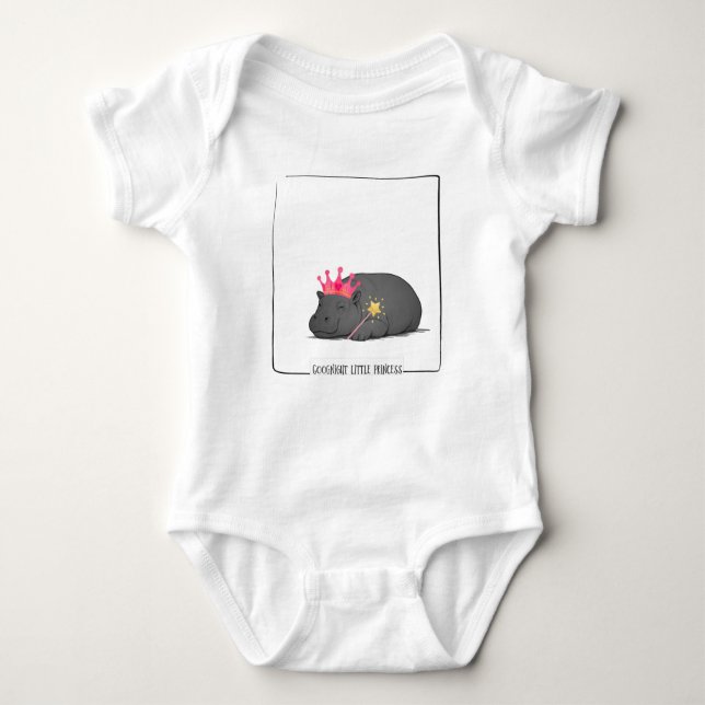 Body Para Bebê Baby Pygmy Hippo - Goodnight Little Princess (Frente)