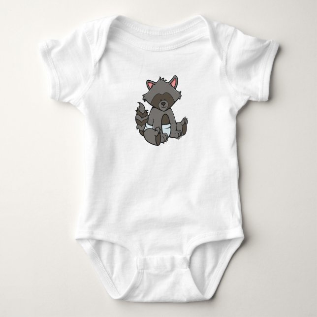 Body Para Bebê Baby Raccoon personalizável (Frente)