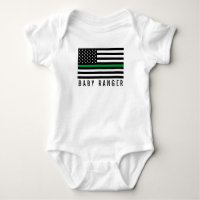 Baby Ranger Thin Green Line Flag Americano