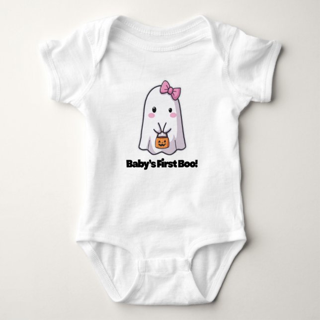 Body Para Bebê Baby’s First Boo! – Adorable Halloween Bodysuit fo (Frente)