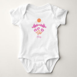 Body Para Bebê Baby’s First Spring Bodysuit – Pink Birds Daisy
