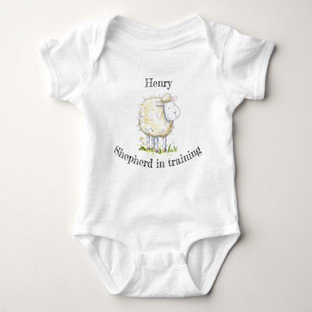Body Para Bebê Baby Shepherd Sheep Babygrowth (Frente)