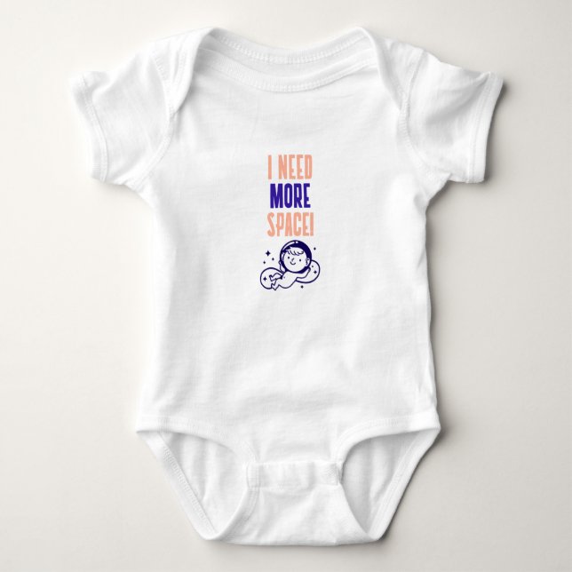 Body Para Bebê Baby Shower Dark Blue Astronaut Funny Shirt (Frente)