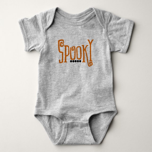 Body Para Bebê Baby Spooky Halloween Design (Frente)