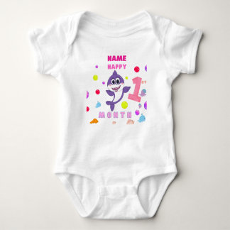 Body Para Bebê Baby T-shirt,  First birthday, Shark, personalized