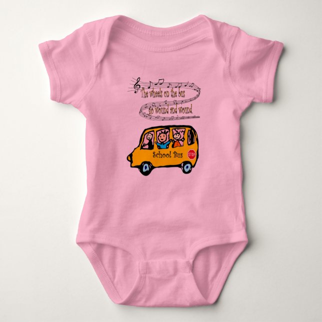 Body Para Bebê Baby Talk ~ Baby Sings ~ School Bus Song ~ (Frente)