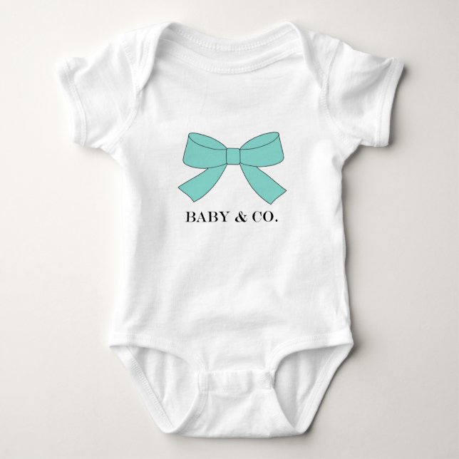 Body Para Bebê BABY Teal Blue Arco Party Memento (Frente)