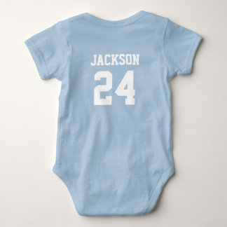 Body Para Bebê Baby Team Jersey Number e Monograma