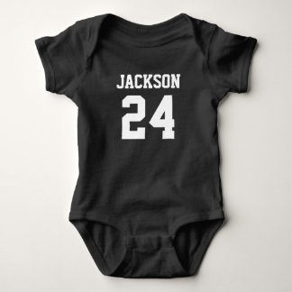 Body Para Bebê Baby Team Jersey Number e Monograma