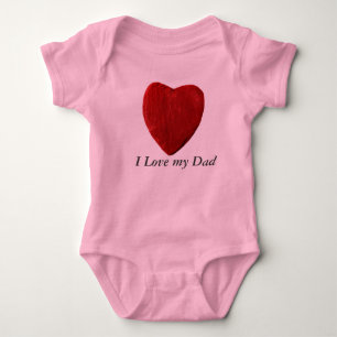 Body Para Bebê Babybody j Love my Dad com coração