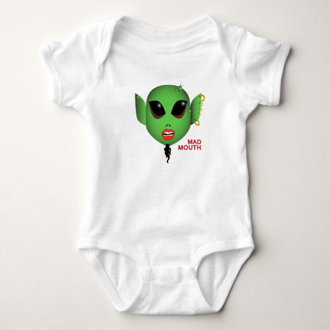 BODY PARA BEBÊ BABYMADMOUTHALIEN (Frente)