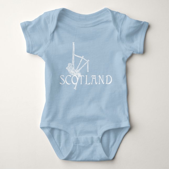 Body Para Bebê Bagpipes de Scotland, design do Scottish (Frente)