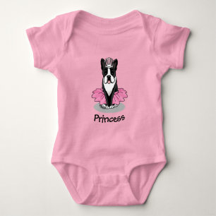 Body Para Bebê Bailarina Princesa do Ballet Boston Terrier (preto