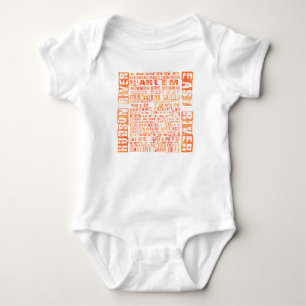 Body Para Bebê Bairros de Nova Iorque Laranja