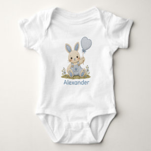 Body Para Bebê Balão de Coelho Azul